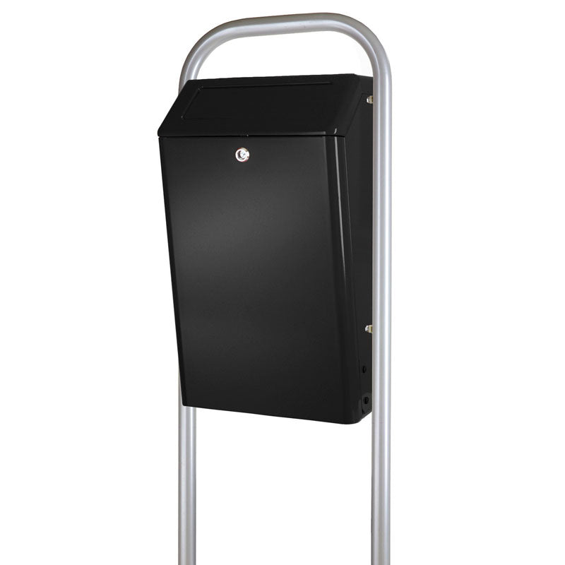 DutchDesign buitenafvalbak met klep 50 liter zwart grijs