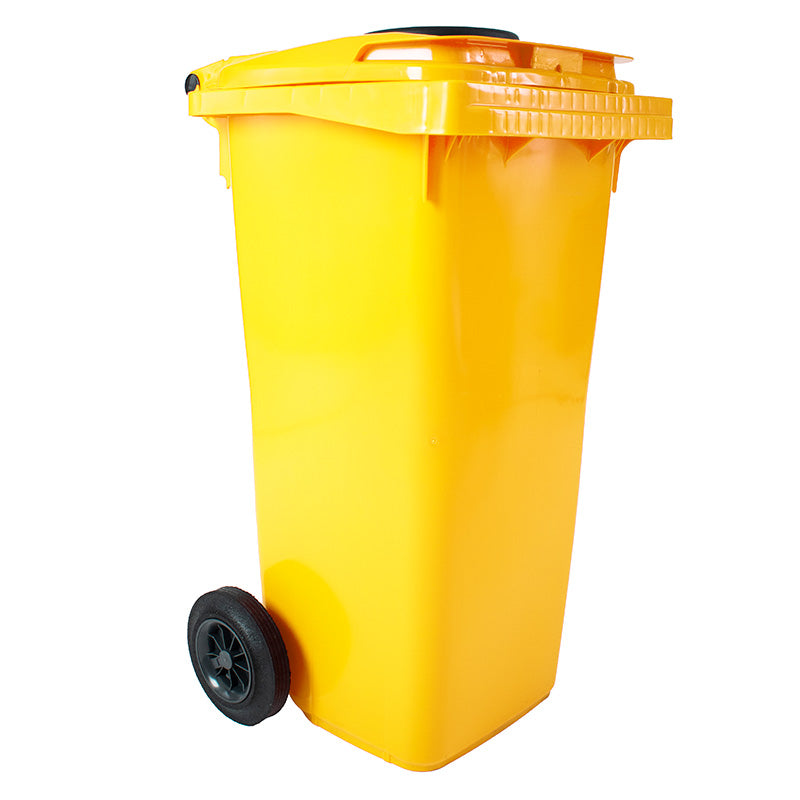 Container met rozet 120 liter geel
