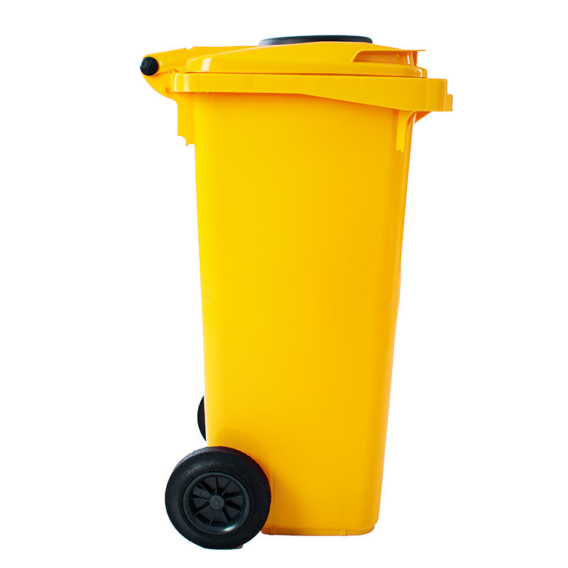 Container met rozet 120 liter geel