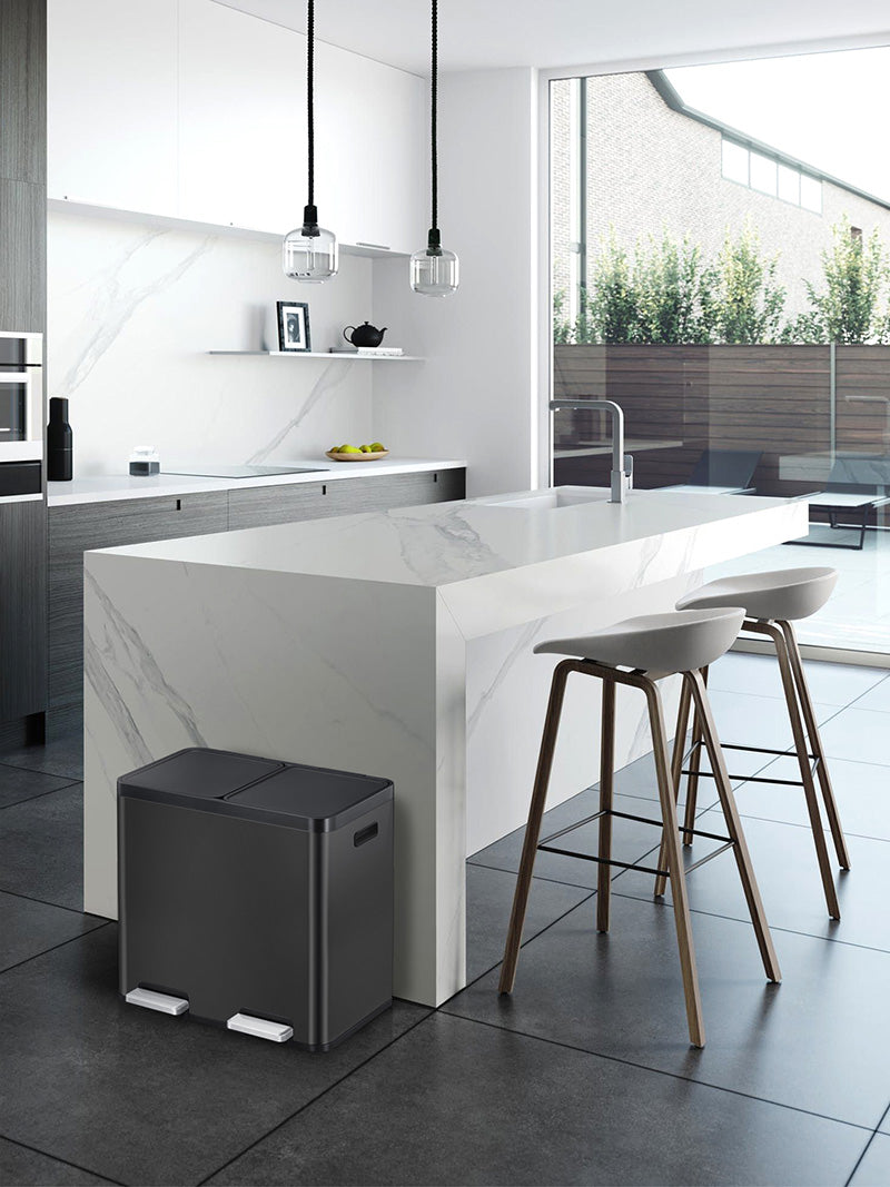 EKO Essential 1 Recycler pedaalemmer 22+22 liter zwart