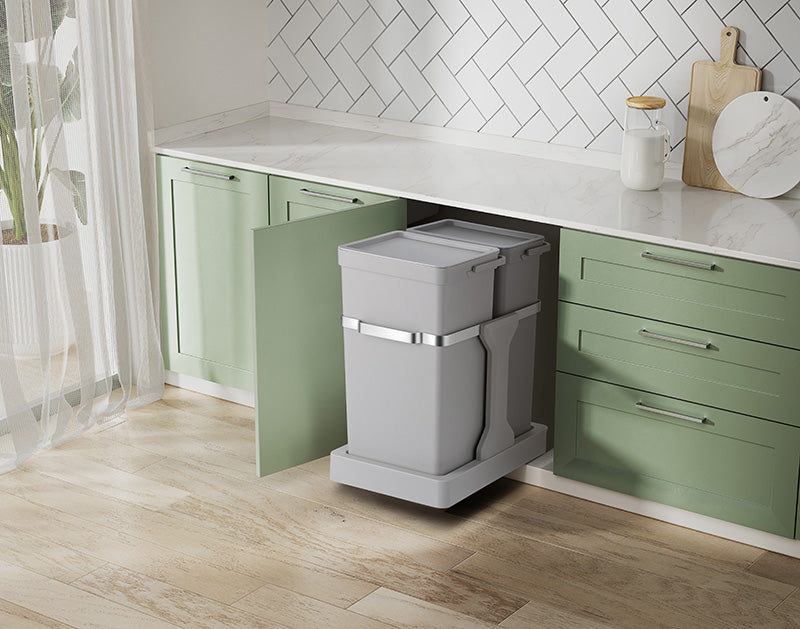 EKO Deco inbouwafvalemmer 15+20 liter grijs