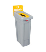 Rubbermaid Slim Jim Recyclingstation PMD inwerpopening 87 liter grijs/geel