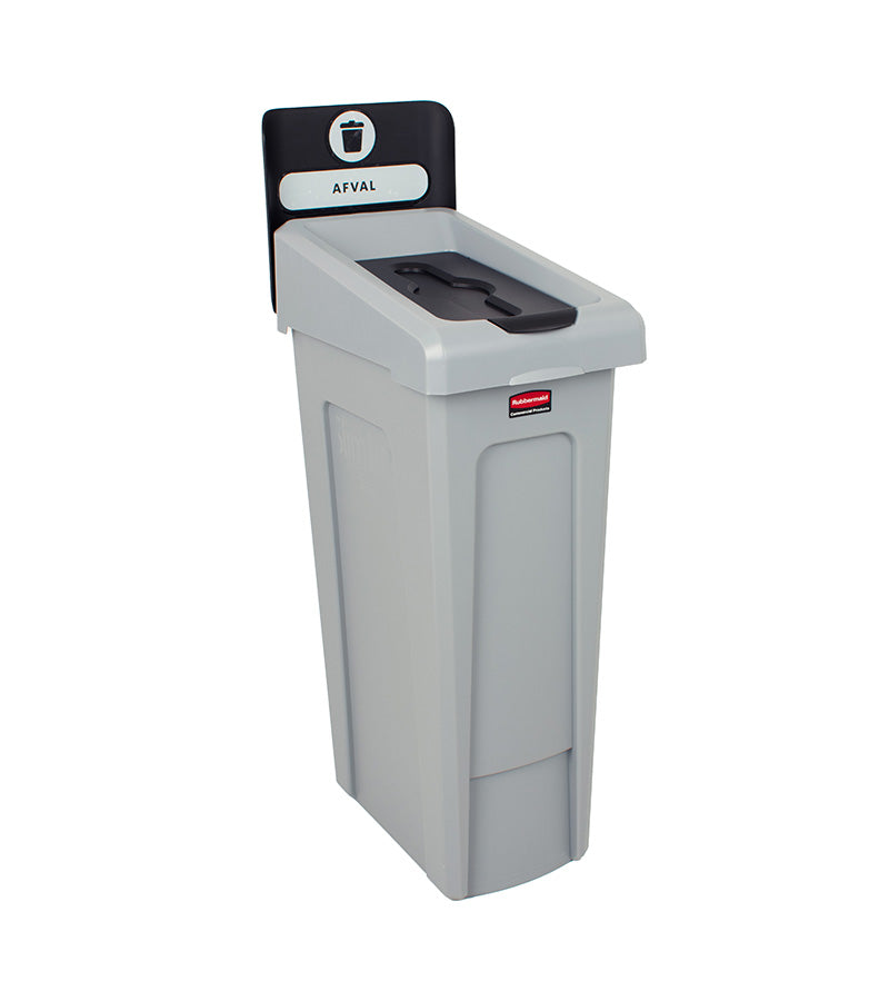 Rubbermaid Slim Jim Recyclingstation Rest gesloten deksel 87 liter grijs/zwart