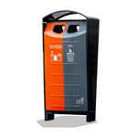 BINsolumn buitenafvalbak 2x50 liter zwart/grijs/oranje
