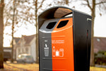 BINsolumn buitenafvalbak 2x50 liter zwart/grijs/oranje