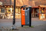 BINsolumn buitenafvalbak 2x50 liter zwart/grijs/oranje