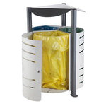 Drievoudige afvalscheidingsbak 3x75 liter grijs