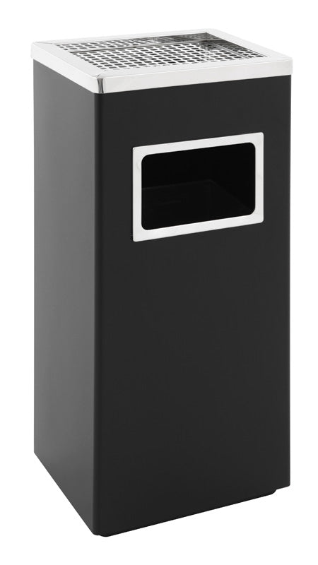 V-Part as-papierbak rechthoekig 14,5 liter zwart/RVS