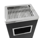 V-Part as-papierbak rechthoekig 14,5 liter zwart/RVS