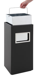 V-Part as-papierbak rechthoekig 14,5 liter zwart/RVS