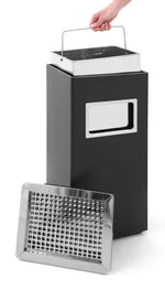 V-Part as-papierbak rechthoekig 14,5 liter zwart/RVS