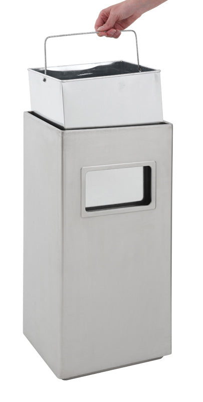 V-Part as-papierbak rechthoekig 14,5 liter mat RVS
