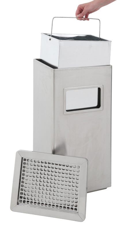 V-Part as-papierbak rechthoekig 14,5 liter mat RVS