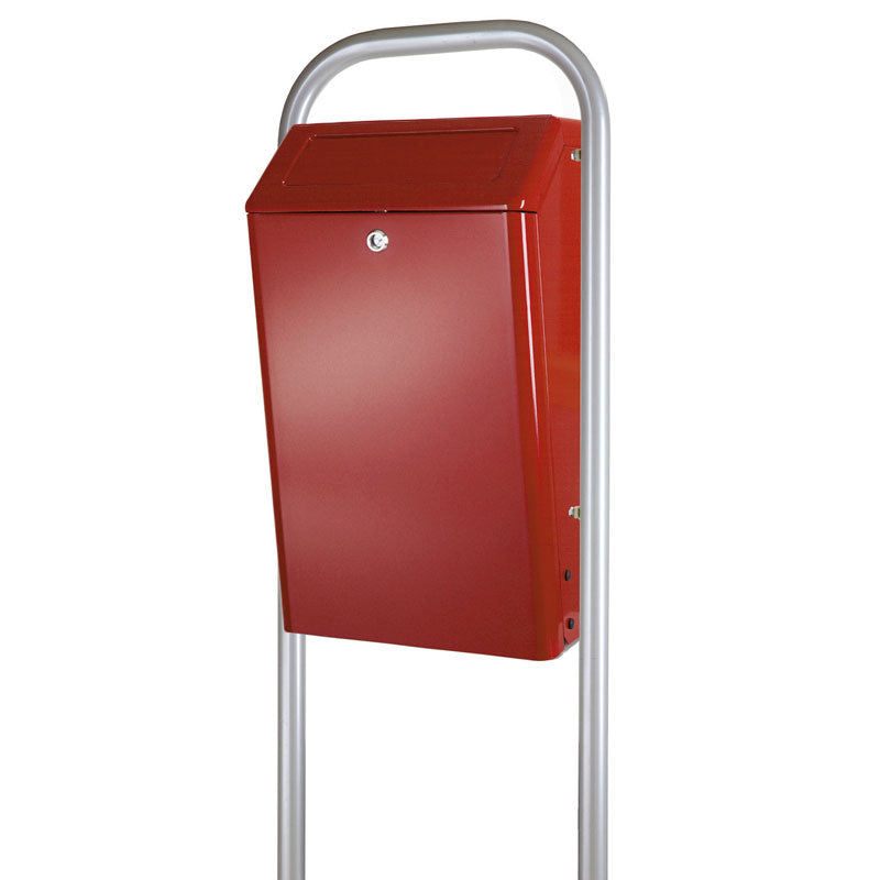DutchDesign buitenafvalbak met klep 50 liter bordeaux