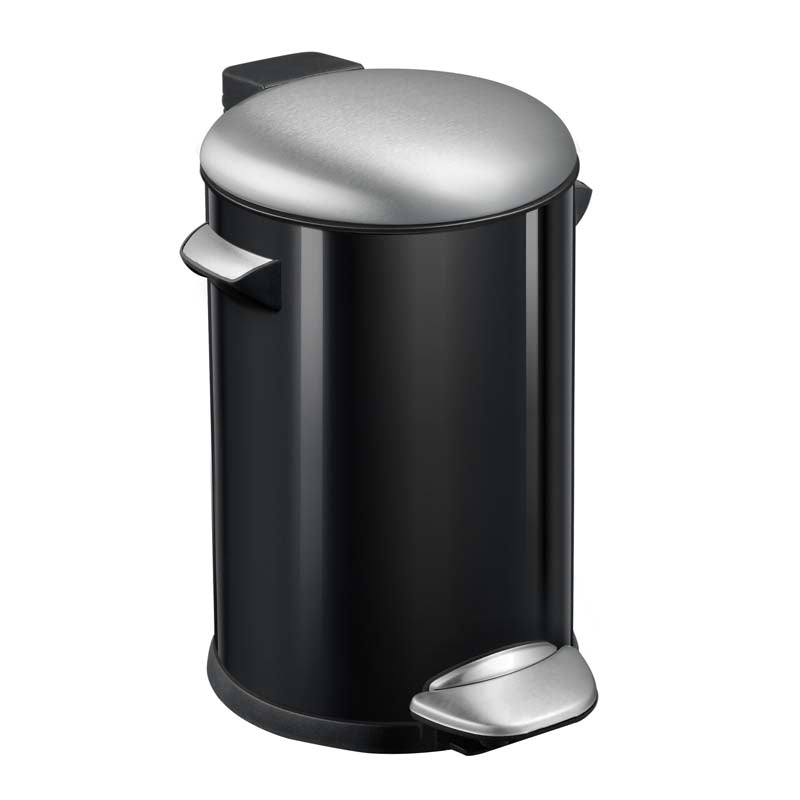 EKO Belle Deluxe pedaalemmer 12 liter zwart glanzend/mat RVS