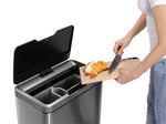 EKO Mirage Recycler Sensor Bin 20+20 liter mat RVS/zwart