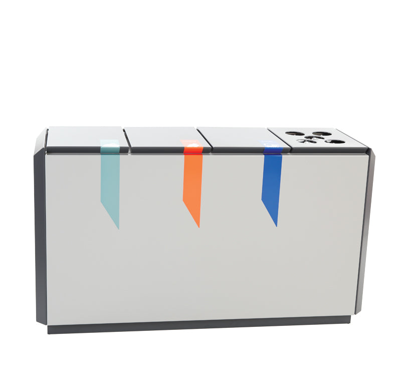 DutchDesign RecycloStar 4 met bekerinzet 220 liter grafietgrijs/lichtgrijs