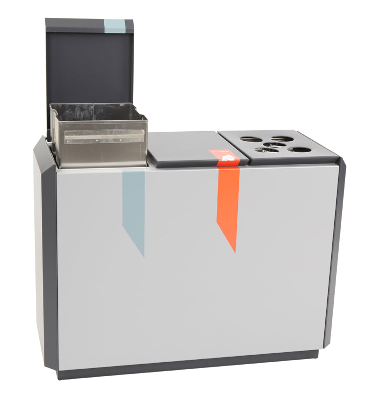 DutchDesign RecycloStar 3 met bekerinzet 165 liter grafietgrijs/lichtgrijs