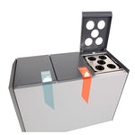 DutchDesign RecycloStar 3 met bekerinzet 165 liter grafietgrijs/lichtgrijs
