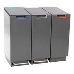 DutchDesign Connector Bin Lift recyclingmodule 55 liter grafietgrijs/lichtgrijs