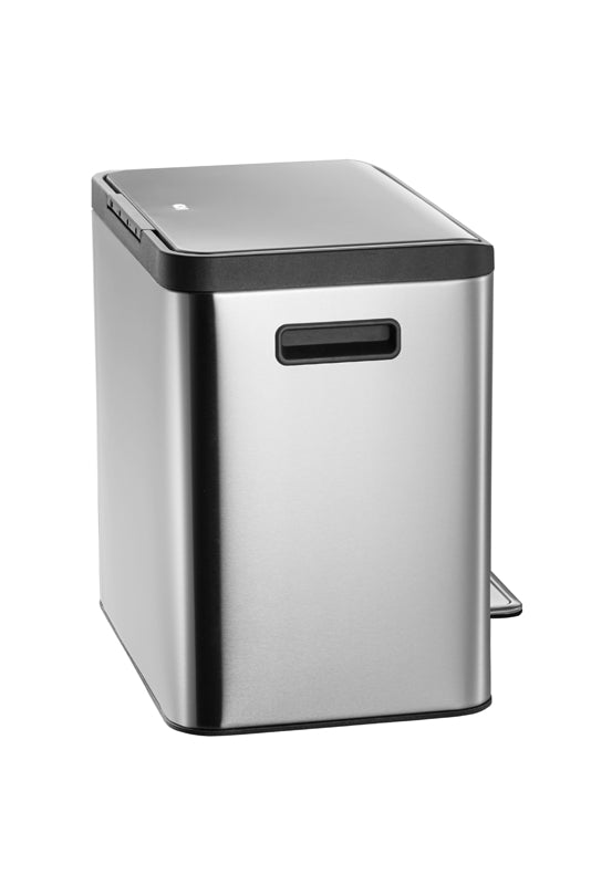 EKO EcoCasa Recycler pedaalemmer 15+15 liter mat RVS