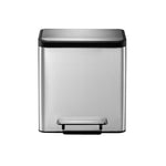 EKO EcoCasa Recycler pedaalemmer 15+15 liter mat RVS