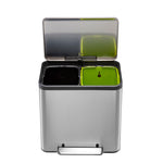 EKO EcoCasa Recycler pedaalemmer 15+15 liter mat RVS