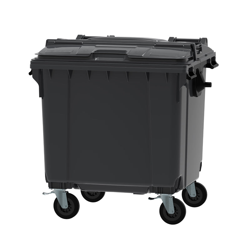 Container 1100 liter split deksel grijs