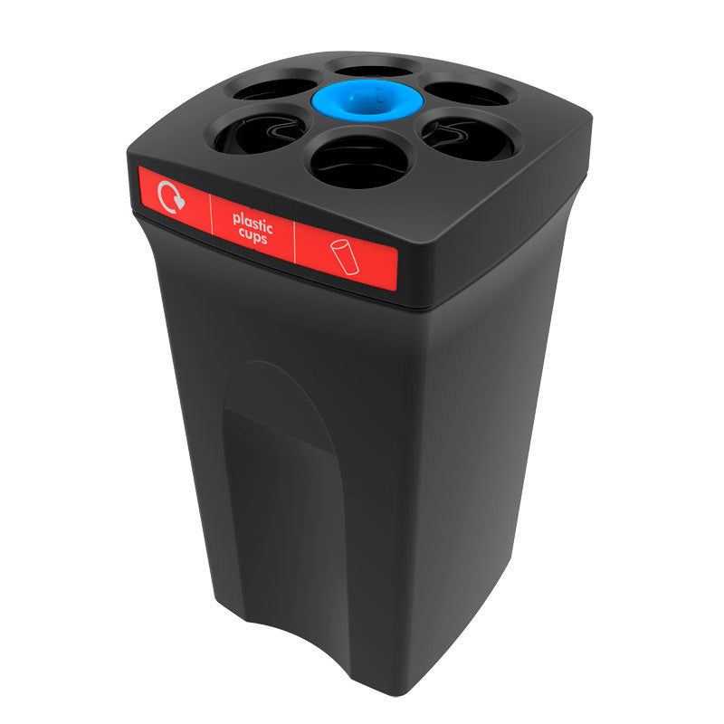 V-Part EnvirocupXL bekerbak voor plastic bekers 100 liter zwart/rood
