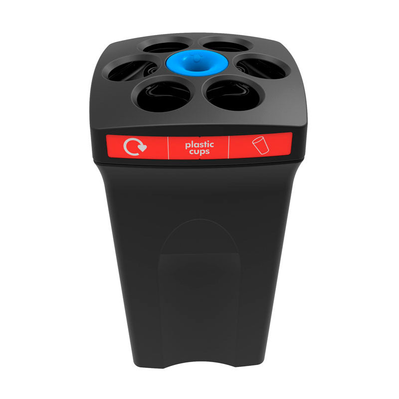 V-Part EnvirocupXL bekerbak voor plastic bekers 100 liter zwart/rood