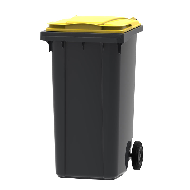 Mini-container 240 liter grijs/geel