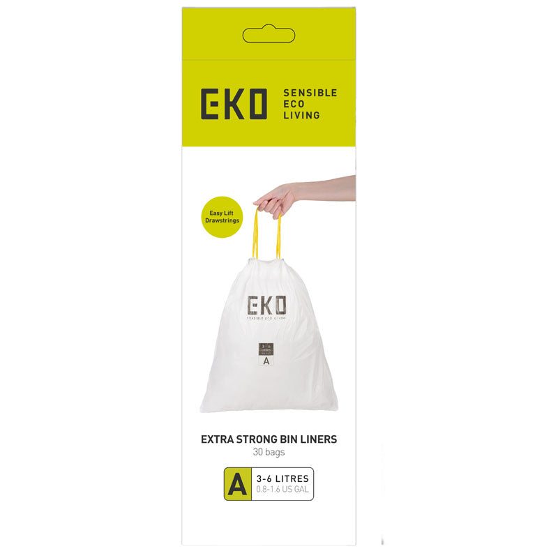EKO afvalzakken 3-6 liter code A wit, 4 x 6 x 30 stuks