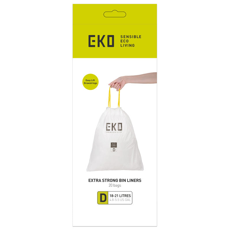 EKO afvalzakken 18-21 liter code D wit, 4 x 6 x 20 stuks