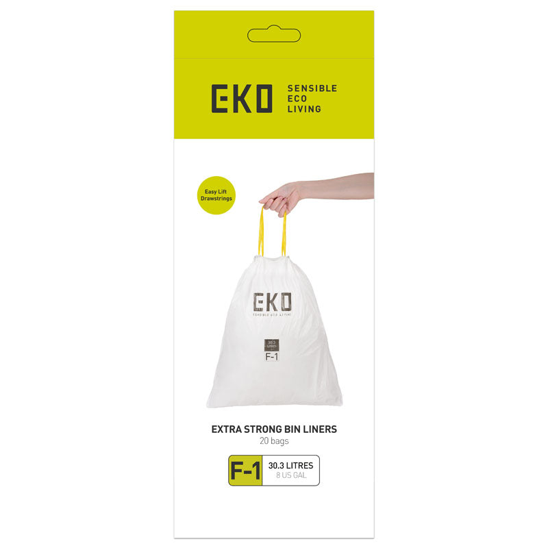 EKO afvalzakken 30,3 liter code F1 wit, 4 x 6 x 20 stuks