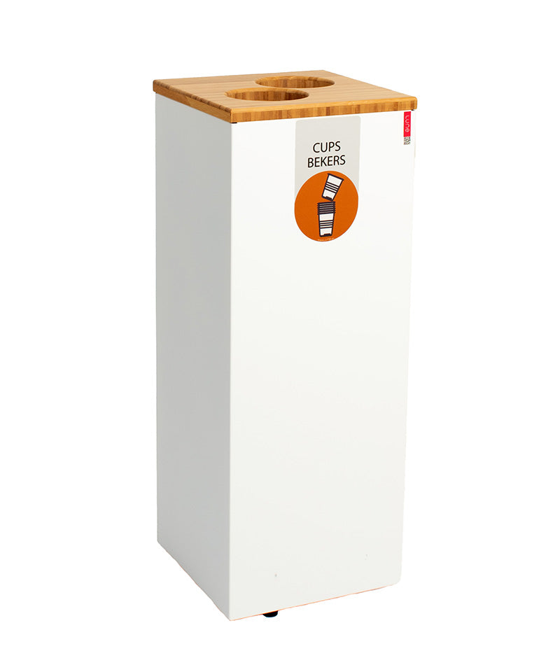 Paxa Medium bekerbak 34 liter wit/bamboe