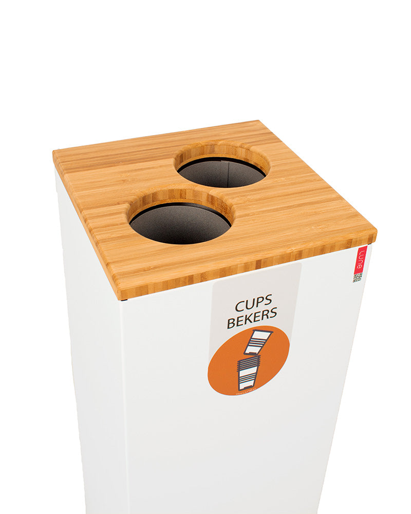 Paxa Medium bekerbak 34 liter wit/bamboe