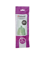 Brabantia PerfectFit afvalzak composteerbaar 10-12 liter code C, 12 x 10 stuks groen