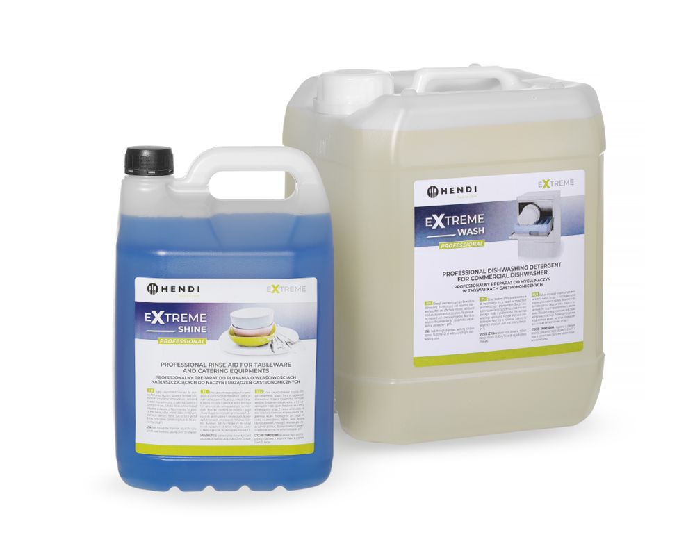 Extreme Wash & Shine Professionele set voor het wassen en naspoelen van vaat in commerciële vaatwassers