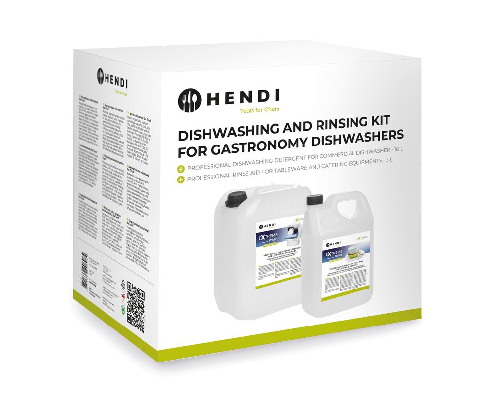 Extreme Wash & Shine Professionele set voor het wassen en naspoelen van vaat in commerciële vaatwassers