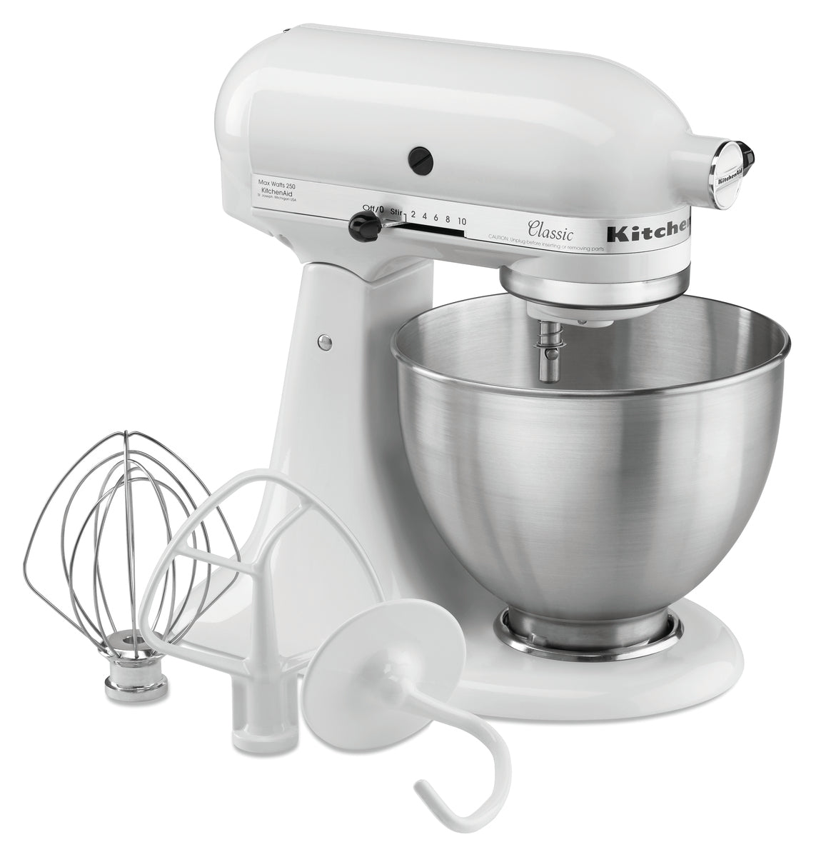 KitchenAid 5K45SSEWH, wit, 4,28L