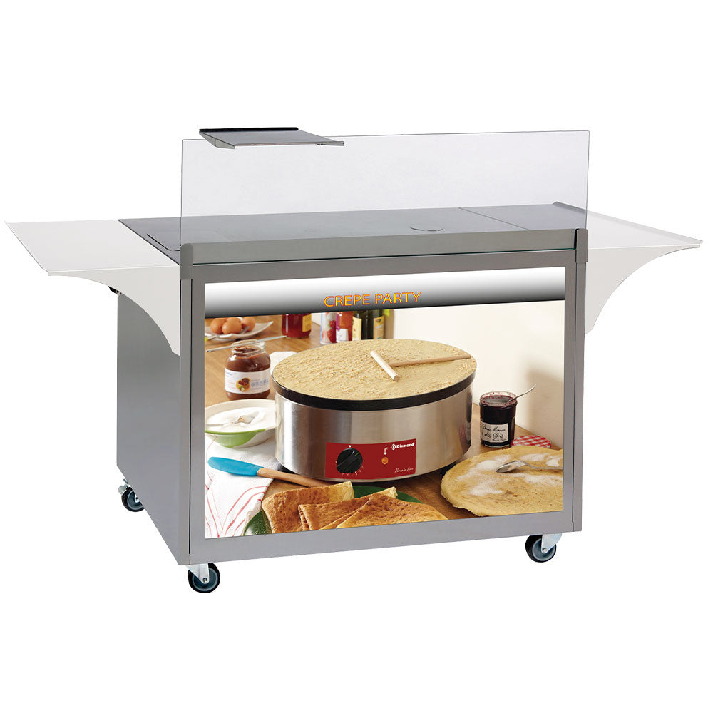 Rvs onderkast op wielen voor crêpe-bakplaten, Diamond BRET/MRX