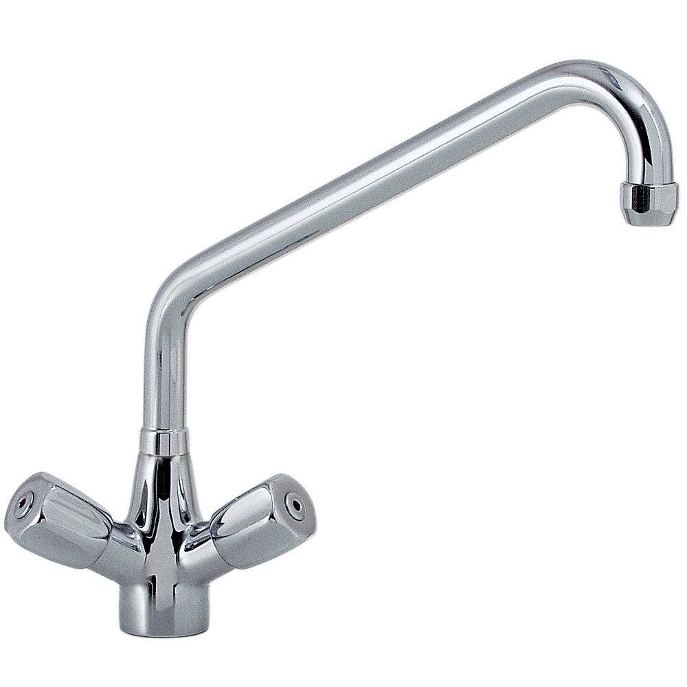 Mengkraan Heavy-Duty van verchroomd staal, grote doorstroming 38 l/min, zwanenhals Ø 20 mm, Diamond CW7001-HD
