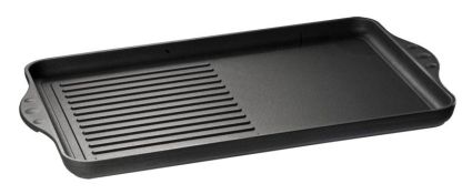 Eurolux Premium Grillplaat 43 x 28 x 2,5 cm, half geribbeld