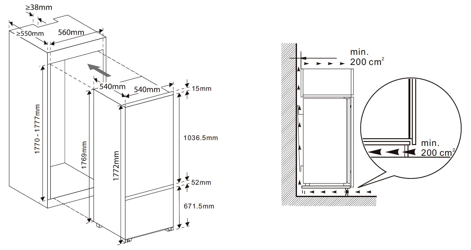 Exquisit EKGC270-70-E-040E - Koel-vriescombinatie  - 249 Liter