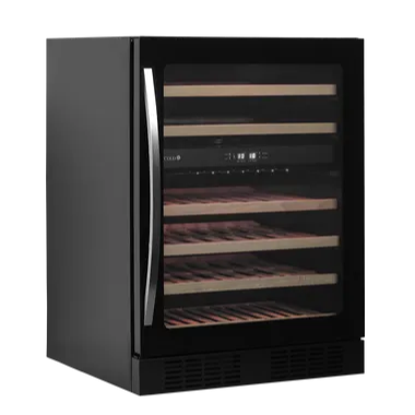 TEFCOLD Zwarte Wijnkoelkast met Glazen Deur