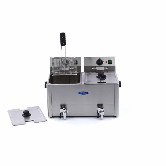 Frituurpan - 2x 8 L - 2 Manden - met Tapkraan