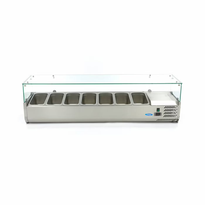 Opzetkoelvitrine - 160 cm - 7 x 1/3 GN Bakken