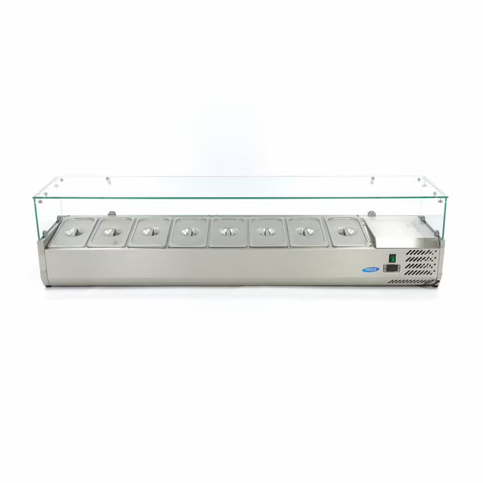 Opzetkoelvitrine - 180 cm - 8 x 1/3 GN Bakken