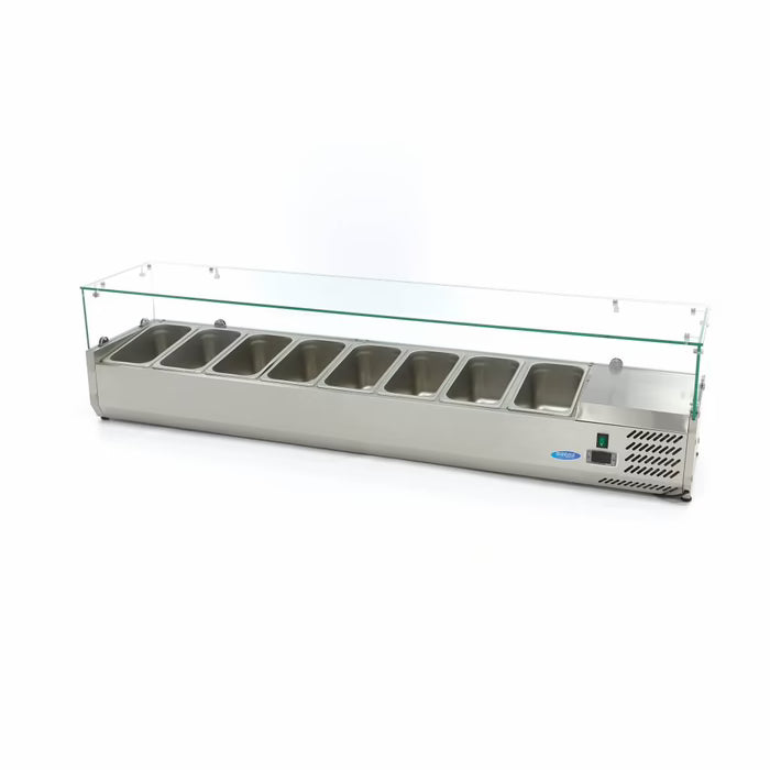 Opzetkoelvitrine - 180 cm - 8 x 1/3 GN Bakken