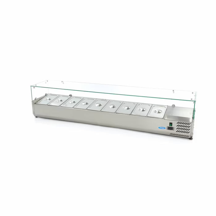 Opzetkoelvitrine - 200 cm - 9 x 1/3 GN Bakken